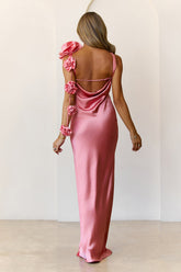 Petal Perfect Satin Maxi Dress Rose