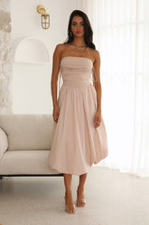 Wine Tasting Midi Dress Oat