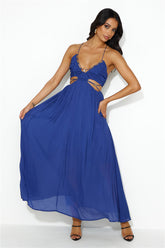 Frolicking Lover Maxi Dress Navy