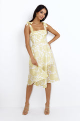 Countryside Brunch Midi Dress Yellow