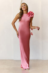 Petal Perfect Satin Maxi Dress Rose