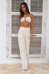 Swaying Palm Trees Pants Beige