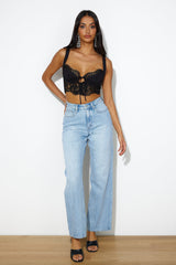 Lace Moment Crop Top Black