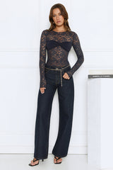 Midnight Long Sleeve Top Jet Black