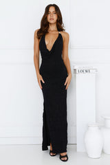 Éclat Affair Halter Maxi Dress Black