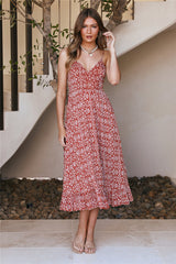Sit Down Maxi Dress Rust